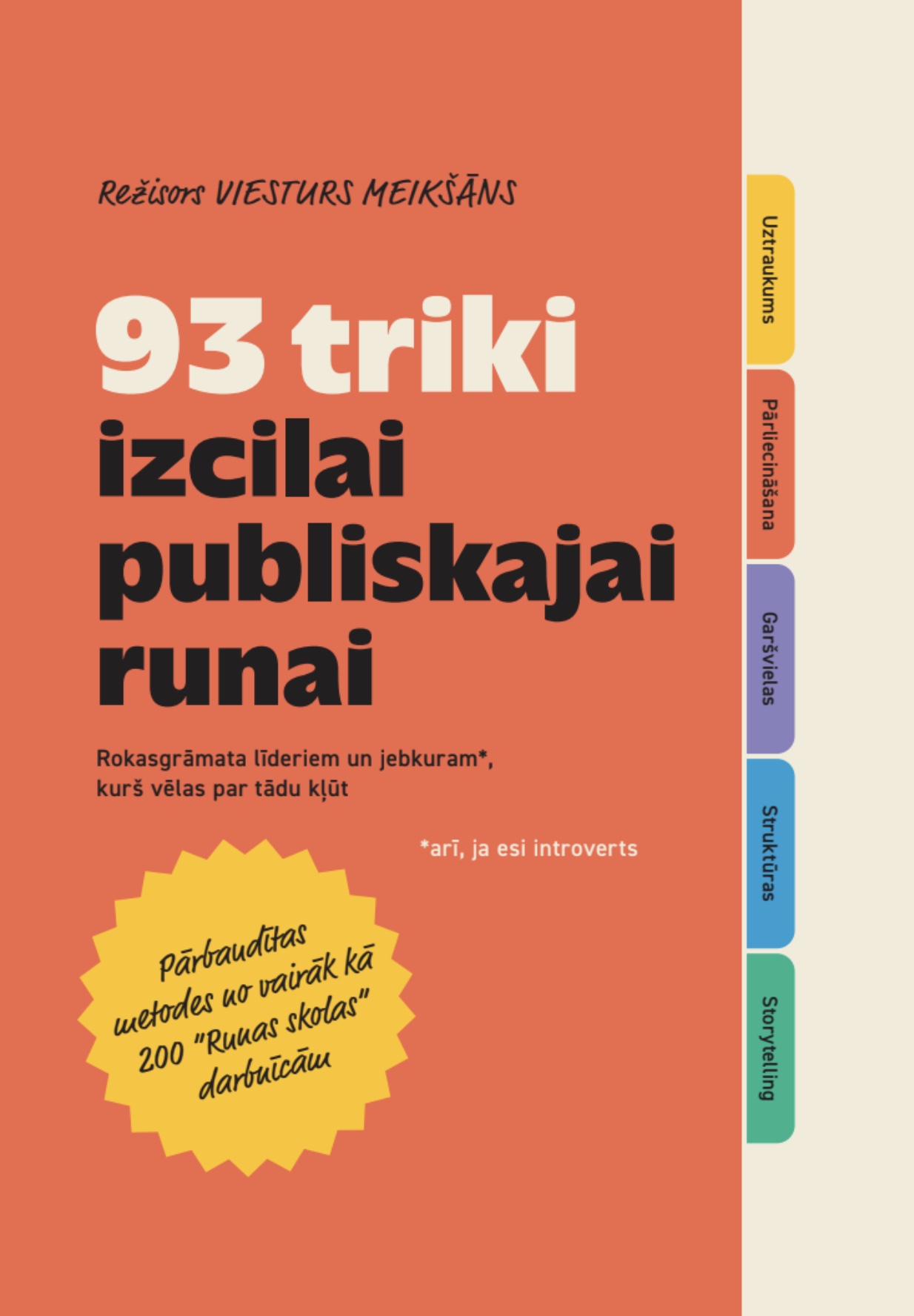 Grāmata „93 triki izcilai publiskajai runai“ — režisora Viestura Meikšāna rokasgrāmata